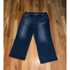 Old Navy Womens High-Rise Wide-Leg Blue Jeans Size 20 Cotton Blend